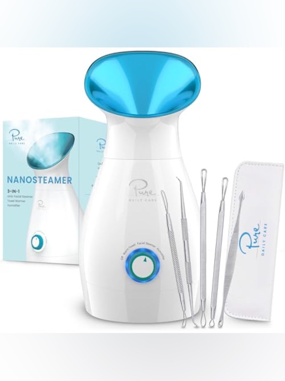 NEW Pure Nano Steamer Facial Spa in Teal/White